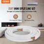 7620mm Mini Split Line Set, 6,4 & 9,5 mm O.D kobberrør rør og