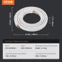 7620mm Mini Split Line Set, 6.4 & 9.5mm O.D Copper Pipes Tubing and Triple-Layer Insulation, for Mini Split Air Conditioning Ref