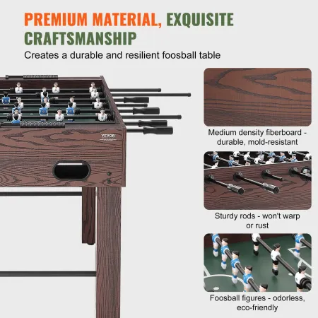 Foosball Table, 55 inch Standard Size Foosball Table, Indoor Full Size Foosball Table for Home, Family, and Game Room, Soccer wi