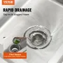 Rustfrit stål Utility Sink, 1 Rum fritstående lille vask