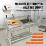 Rustfrit stål Utility Sink, 1 Rum fritstående lille vask