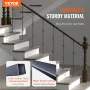 Staircase Metal Balusters, 44'' x 1/2" Galvanized Steel Decorative Banister Spindles, 10 Pack Deck Baluster with Hollow Double B