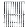 Staircase Metal Balusters, 44'' x 1/2" Galvanized Steel Decorative Banister Spindles, 10 Pack Deck Baluster with Hollow Double B