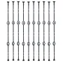 Staircase Metal Balusters, 44'' x 1/2" Galvanized Steel Decorative Banister Spindles, 10 Pack Deck Baluster with Hollow Double B