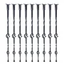 Staircase Metal Balusters, 44'' x 1/2" Galvanized Steel Decorative Banister Spindles, 10 Pack Deck Baluster with Hollow Double B