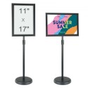 Pedestal Sign Holder, 11 x 17 Inch Vertical and Horizontal Adjustable Poster Stand, Heavy-Duty Floor Standing Sign Holder with
