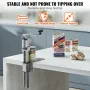 Manual Can Opener, Commercial Table Opener for Large Cans, Heavy Duty Can Opener with Base, Adjustable Height Industrial Jar Ope