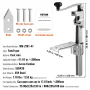 Manual Can Opener, Commercial Table Opener for Large Cans, Heavy Duty Can Opener with Base, Adjustable Height Industrial Jar Ope