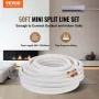 15240mm Mini Split Line Set, 6,4 & 12,7 mm O.D Kobberrør rør og