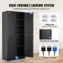Metal Storage Cabinet, Steel Locking Storage Cabinet with 2 Magnetic Doors and 4 Adjustable Shelves, 180.34 cm Metal Cabinet 90.