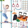 2x60 ft Ninja Warrior Obstacle Course Kids Outdoor Slackline 14 Obstacles