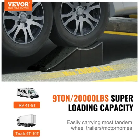 Car Ramp, 1 Piece Low Profile Car Service Ramp, 9071.8 kg Loading Capacity, 14 cm Lift Height Car Ramp, Heavy Duty Tire Ramp for