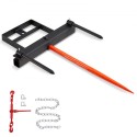 39 "Hay Spear, Bale Spears 1600lbs Loading Capacity, Skid Steer Loader Tractor Bucket Attachment med 2 stk 17,5" Stabilisator