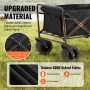Collapsible Folding Wagon, 3 cu.ft Beach Wagon Cart with All-Terrain Wheels, Heavy Duty Folding Wagon Cart 350 lbs Weight Capaci
