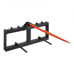 49" Hay Spear, Bale Spears 1600lbs Loading Capacity, Skid Steer Loader Tractor Attachment with 2pcs 17.5" Stabilizer Spears,