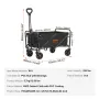 Collapsible Folding Wagon, 0.057 m³ Beach Wagon Cart with All-Terrain 12.7 cm Wheels, Heavy Duty Folding Wagon Cart 99.8 kg Weig