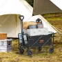 Collapsible Folding Wagon, 0.057 m³ Beach Wagon Cart with All-Terrain 12.7 cm Wheels, Heavy Duty Folding Wagon Cart 99.8 kg Weig