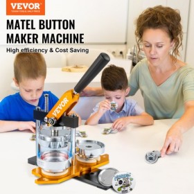 Button Maker Machine, 75 mm (3 inch) Badge Punch Press Kit, Children DIY Gifts Pin Maker, Button Making Supplies with 100pcs
