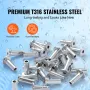 121 Pack T316 Stainless Steel Protector Sleeves for 3.2mm Wire Rope Cable Railing, DIY Balustrade T316 Marine Grade, Come with A