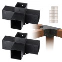 Pergola Bracket Kit 4''x4 '', indre størrelse 3.6 "X3.6 2 stk 4-vejs tunge hjørnebeslag Woodworks DIY Post Base Kit, let