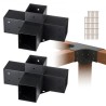 Pergola Bracket Kit 4''x4'',  Inner Size 3.6"x3.6 2pcs 4-Way Heavy Duty Corner Bracket Woodworks DIY Post Base Kit, Easy