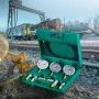Hydraulic Pressure Test Kit, 250/400/600bar, 3 Gauges 6 Test Couplings 3 Test Hoses, Excavator Hydraulic Test Gauge Set with Por