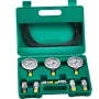 Hydraulic Pressure Test Kit, 250/400/600bar, 3 Gauges 6 Test Couplings 3 Test Hoses, Excavator Hydraulic Test Gauge Set with Por
