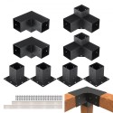 Pergola Bracket Kit 4''x4 '', indre størrelse 3.6 "X3.6 8stcs 3-vejs tunge hjørnebeslag Woodworks DIY Postbase, let