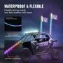 LED Whip Light 2PCS 121.9 cm RGB Spiral Antenna Light Remote App ATV UTV RZR