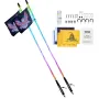LED Whip Light 2PCS 121.9 cm RGB Spiral Antenna Light Remote App ATV UTV RZR