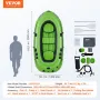 Inflatable Boat, 3-Person Inflatable Fishing Boat, Strong PVC Portable Boat Raft Kayak, 45.6" Aluminum Oars, High-Output Pump, F