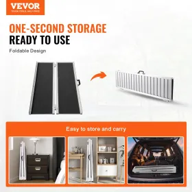 Portable Wheelchair Ramp, 6 ft 800 lbs Capacity, Non-Slip Aluminum Folding Threshold Ramp, Foldable Mobility Scooter Ramp Wheel