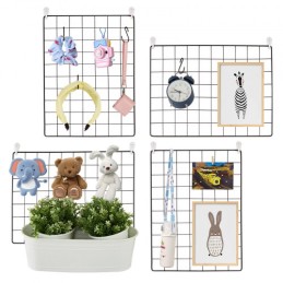 Grid Wall Panels, 4 Packs Wire Wall Grid for Photo Pictures Display, Wall Storage Organizer Metal Grid Wall Panel for Home