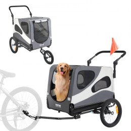 Dog Bike Trailer, Supports up to 100 lbs, 2-in-1 Pet Stroller Cart Bicycle Carrier, Easy Folding Cart Frame with Quick Release