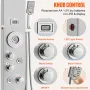 Shower Panel System, 6 Shower Modes, LED & Display Shower Panel Tower, Rainfall, Waterfall, 4 Body Massage Jets, Tub Spout, Hand