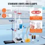 Essential Oil Distillation Kit, 2000ml Distillation Apparatus, 3.3 Boro Lab Glassware Distillation Kit with 1500W Heating Plate 