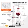 Essential Oil Distillation Kit, 2000ml Distillation Apparatus, 3.3 Boro Lab Glassware Distillation Kit with 1500W Heating Plate 