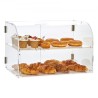 Pastry Display Case, 2-Tier Commercial Countertop Bakery Display Case, Acrylic Display Box with Rear Door Access & Removable