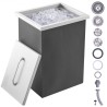 Drop in Ice Chest, 14"L x 12"W x 18"H Stainless Steel Ice Cooler, Commercial Ice Bin with Cover, 40 qt Outdoor Kitchen Ice Bar,