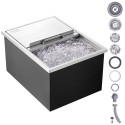 Drop in Ice Chest, 24"L x 18"W x 13"H Stainless Steel Ice Cooler, Commercial Ice Bin with Sliding Cover, 40.9 qt Outdoor