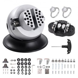 Ball Vise, 3" Engraving Setting Tool, 360Â° Rotation Engraving Block Vise, 70 PCS Attachment Jewelry Engraving Block Tools