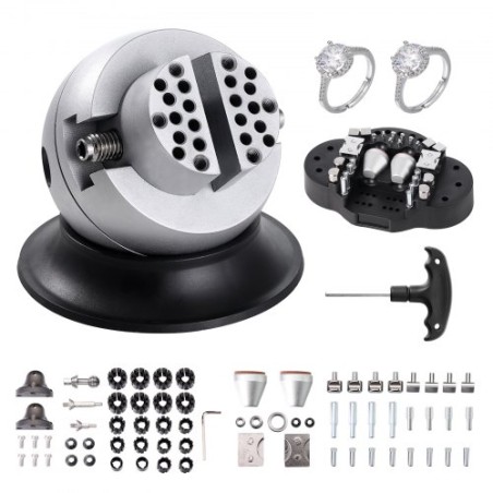 Ball Vise, 3 "Graving Setting Tool, 360â ° Rotation Engraving Block Vise, 70 pcs Attachment Jewelry Engraving Block Tools