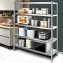 Storage Shelf, 5-Tier Storage Shelving Unit, Stainless Steel Garage Shelf, 59.1 x 17.7 x 70.9 inch Heavy Duty Storage Shelving,