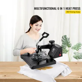 Heat Press 6 i 1 Heat Press-maskine 38x30cm T-shirt Press Mug