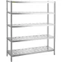 Storage Shelf, 5-Tier Storage Shelving Unit, Stainless Steel Garage Shelf, 59.1 x 17.7 x 70.9 inch Heavy Duty Storage Shelving,