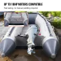 Inflatable Dinghy Boat, 4-Person Transom Sport Tender Boat, with Marine Wood Floor and Adjustable Aluminum Bench, 1000 lbs Infla