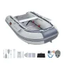 Inflatable Dinghy Boat, 4-Person Transom Sport Tender Boat, with Marine Wood Floor and Adjustable Aluminum Bench, 1000 lbs Infla