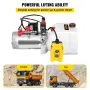 Hydraulic Pump 3 Quart Hydraulic Power Unit Double Acting Hydraulic Pump for Dump Trailer Car Lifting 12V DC Plastic Oil Reservo