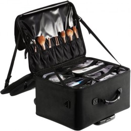Rolling Makeup Train Case Large Storage 3 Tiers, Convenient Carry With Handle, Wheels, Strap, Professional Makeup Storage
