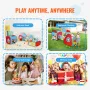 5 in 1 Kids Play Tent with Tunnel, Basketball Hoop for Boys, Girls, Babies and Toddlers, Indoor/Outdoor Pop Up Playhouse with Ca